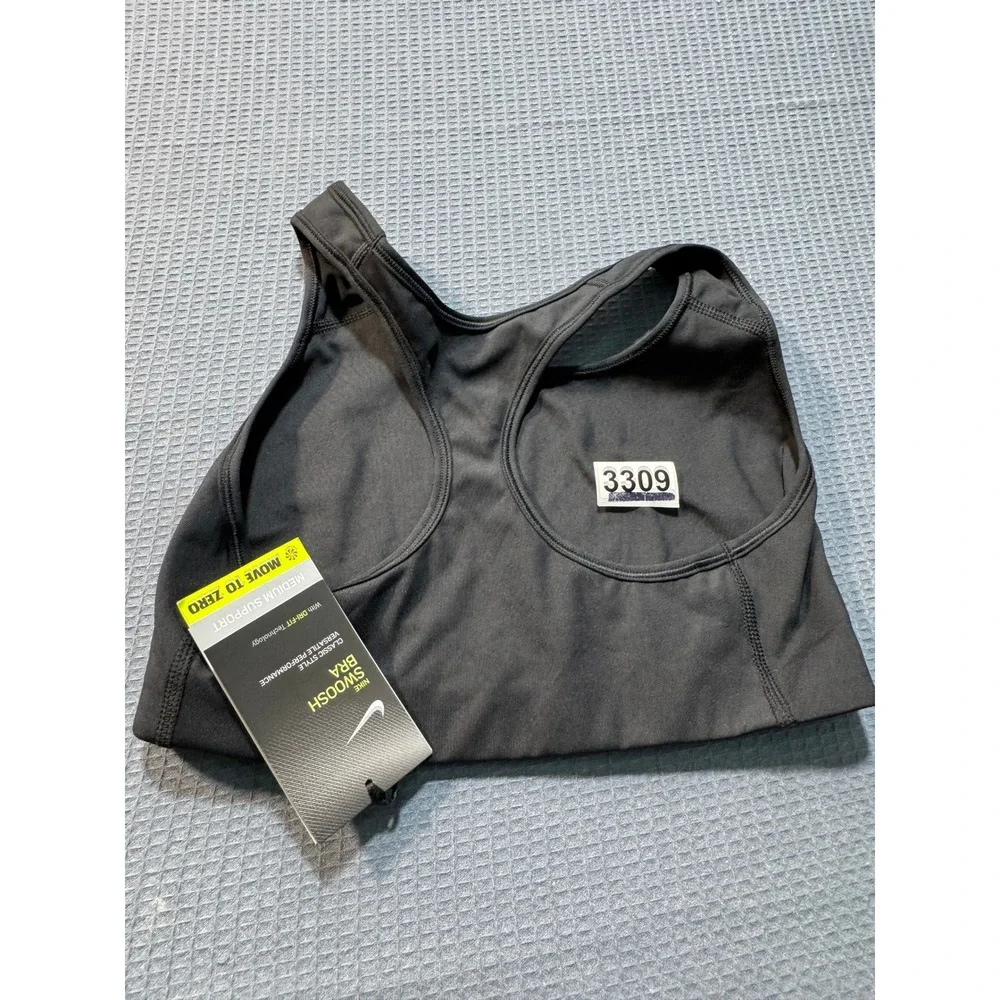 Nike Swoosh Sports Bra Womens M Black BV3630-010
